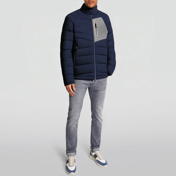 Men's color-block patchwork jacket