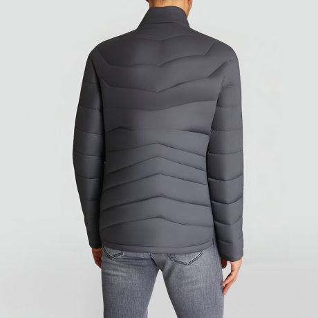 Men's gray color-block patchwork jacket