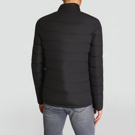 Men's black color-block patchwork jacket