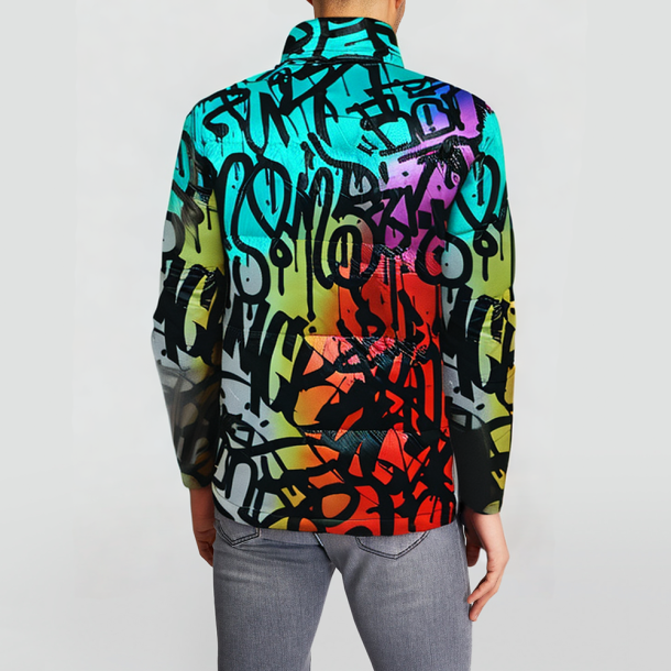 Green 3D textured bomber jacket with bubble-like padding