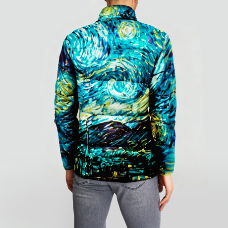 Leaf pattern sublimation printed bubble cotton jacket