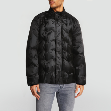 Men's hooded solid-color down jacket
