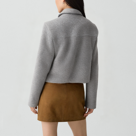 Retro-style gray short women's jacket