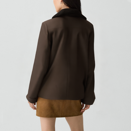 Retro style collared warm jacket