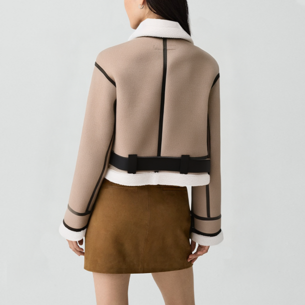 Retro reversible short warm jacket