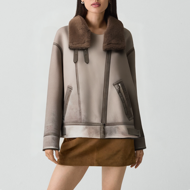 Reversible casual jacket with a lapel collar