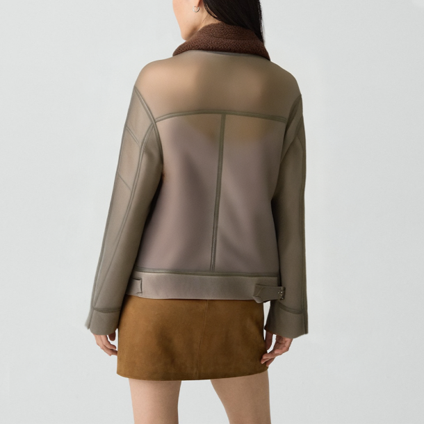 Reversible casual jacket with a lapel collar