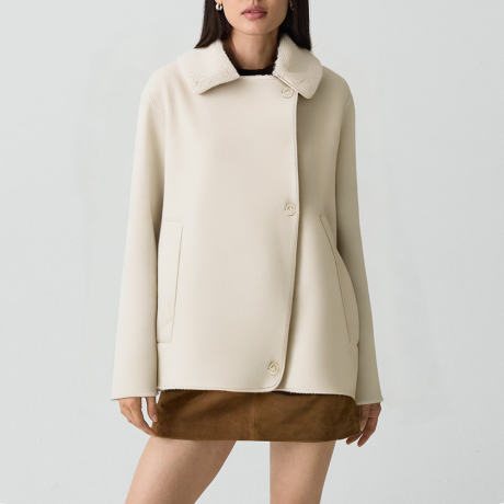 Retro notched lapel loose-fitting jacket