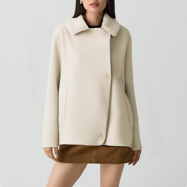 Retro notched lapel loose-fitting jacket