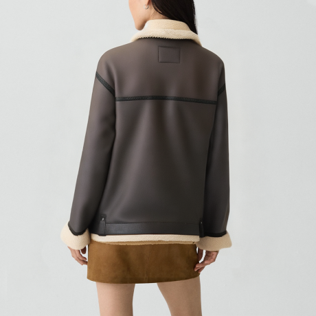 Sweet-style lapel double-sided warm jacket