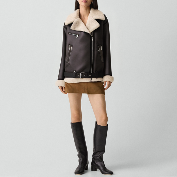 Sweet-style lapel double-sided warm jacket