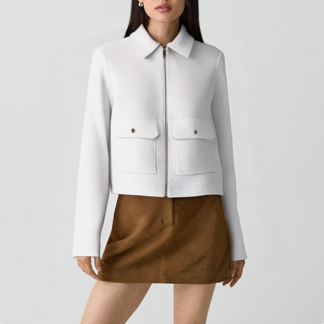 Retro short zippered jacket