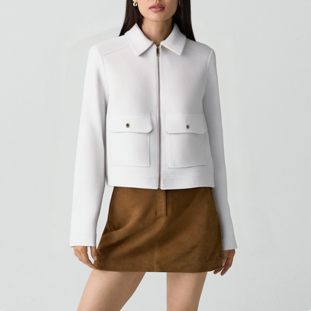 Retro short zippered jacket