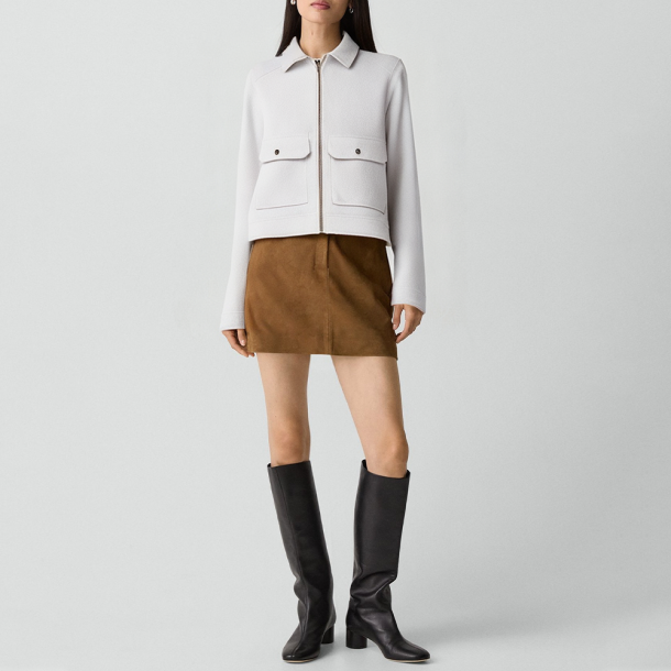 Retro short zippered jacket