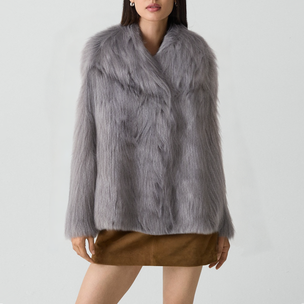 Faux fur short women's jacket