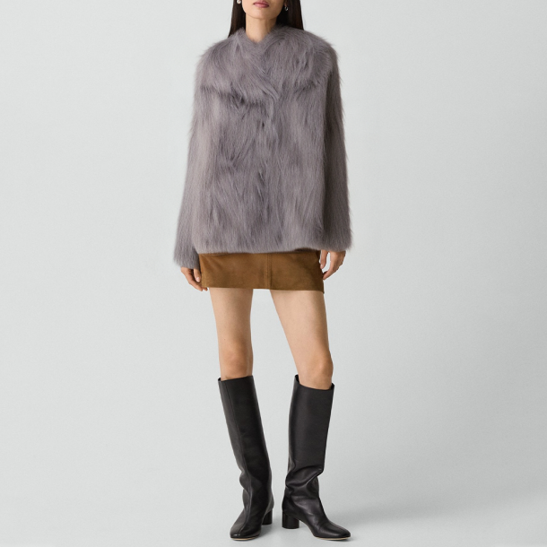 Faux fur short women's jacket