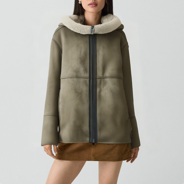 Stylish hooded zip-up jacket