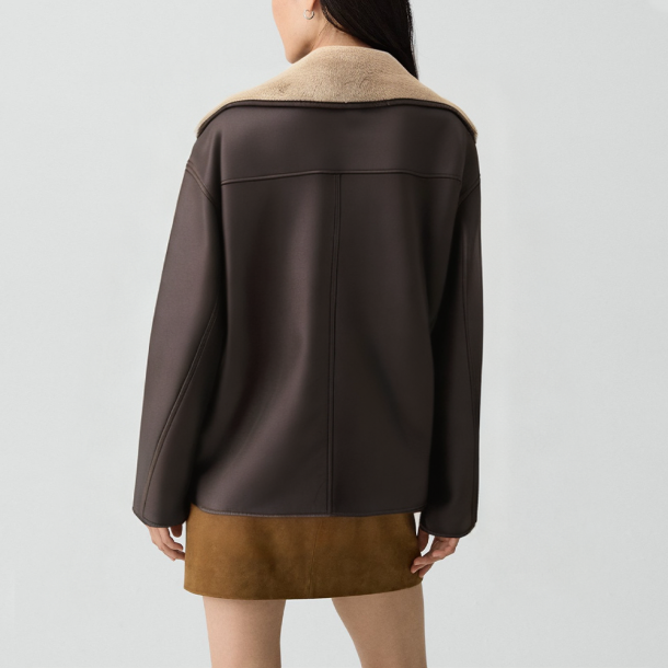 Winter reversible notched lapel jacket