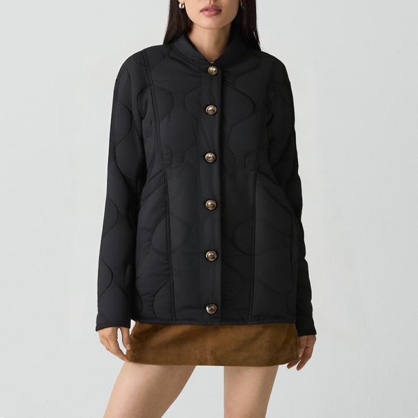 Retro leopard print quilted coat