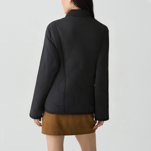 Retro leopard print quilted coat