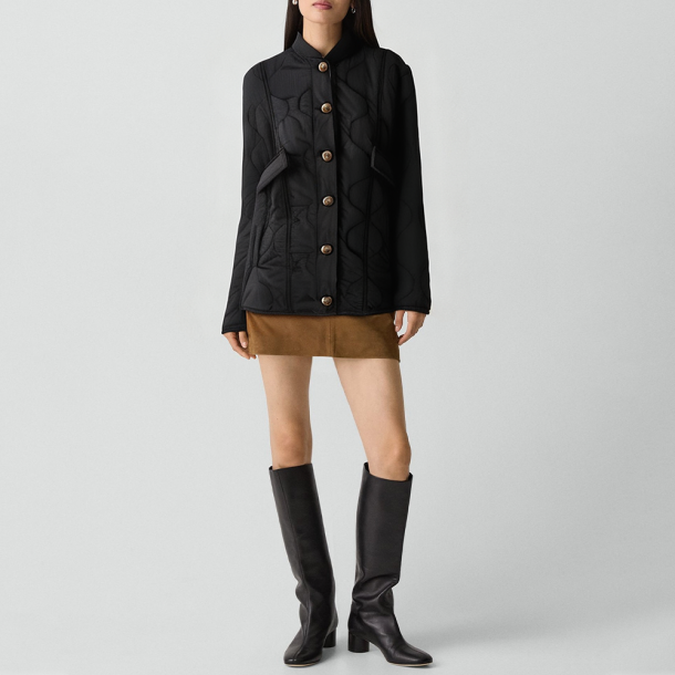 Retro leopard print quilted coat