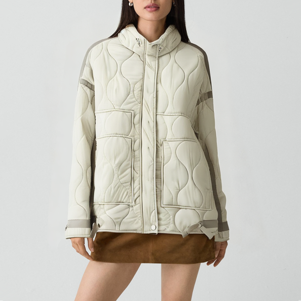 Retro stand-collar loose-fitting thick cotton jacket