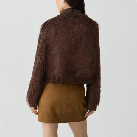 Vintage faux leather knitted jacket