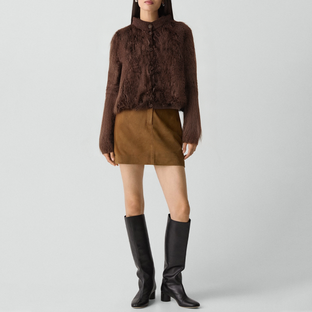 Vintage faux leather knitted jacket