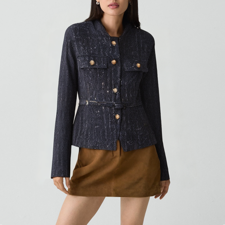 Women's sequined wool coat