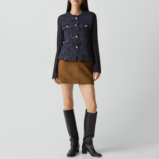 Women's sequined wool coat