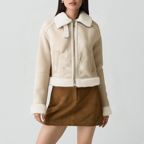 Reversible collared warm jacket