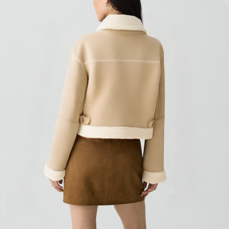 Reversible collared warm jacket