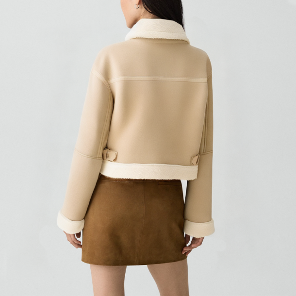 Reversible collared warm jacket