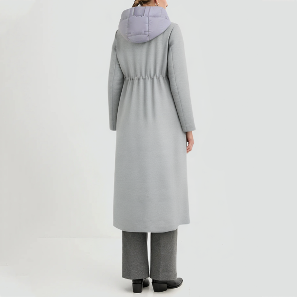 Gray Wool-Blend Goose Down Jacket