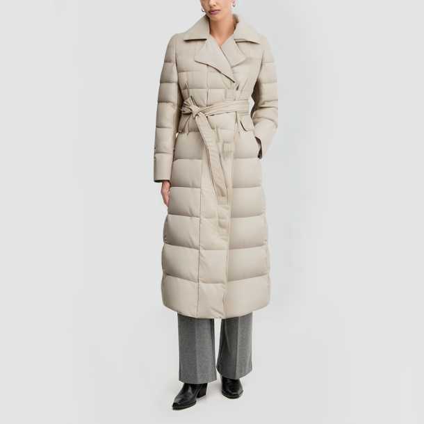 Long-length windproof goose down jacket