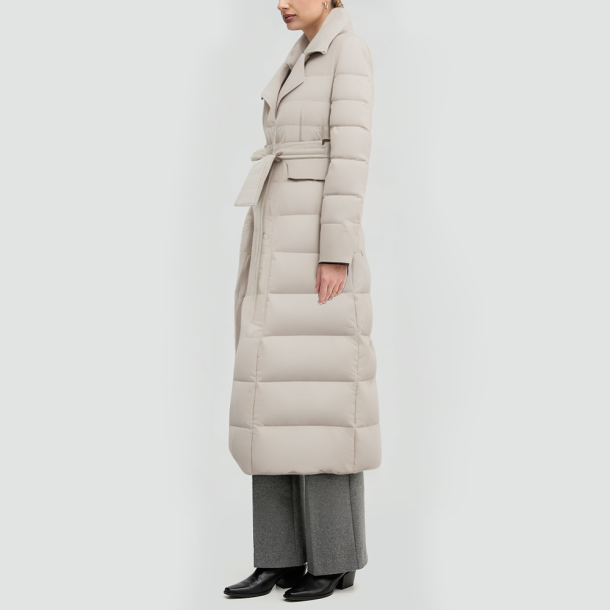 Long-length windproof goose down jacket