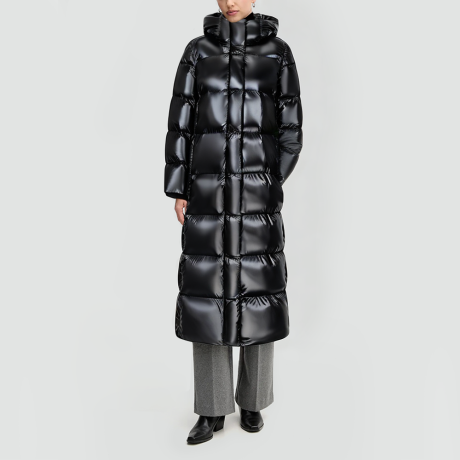 Women's oversized down-filled long parka coat