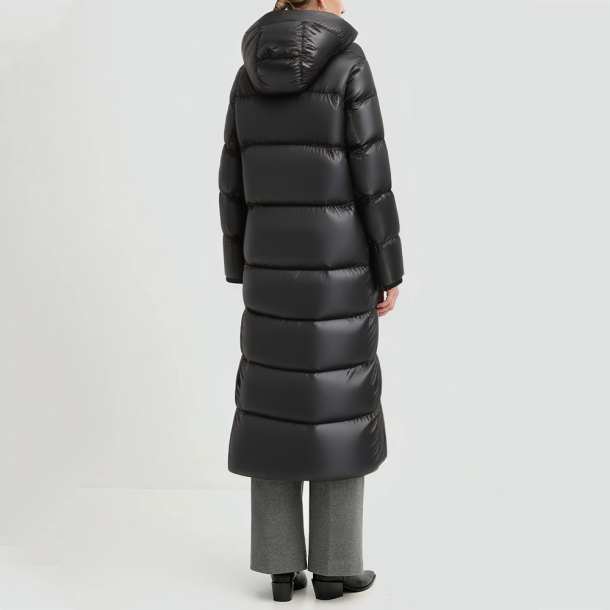 Women's oversized down-filled long parka coat