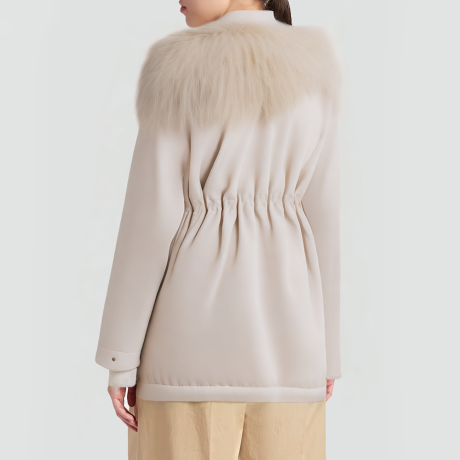 Fox fur collar down parka