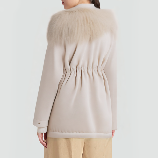 Fox fur collar down parka