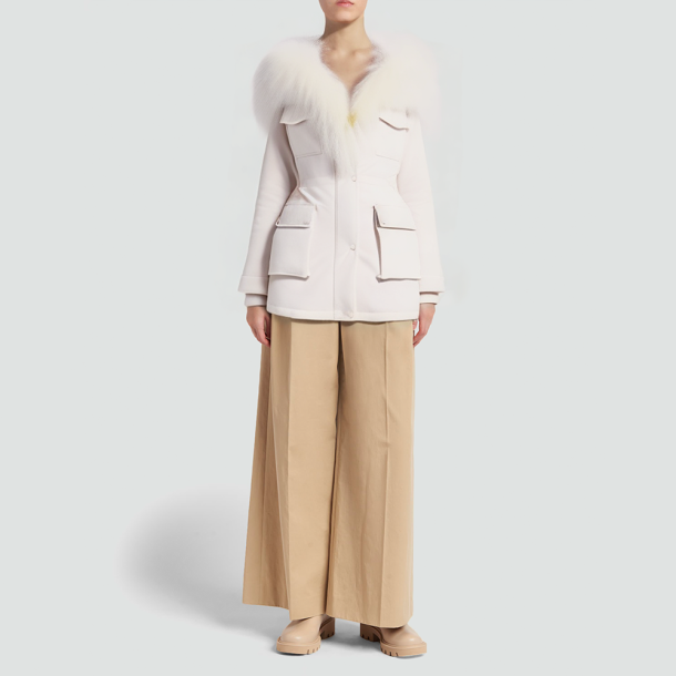 Fox fur collar down parka