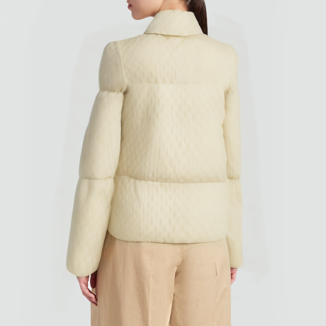 Warm fleece-lined stand-collar down short parka