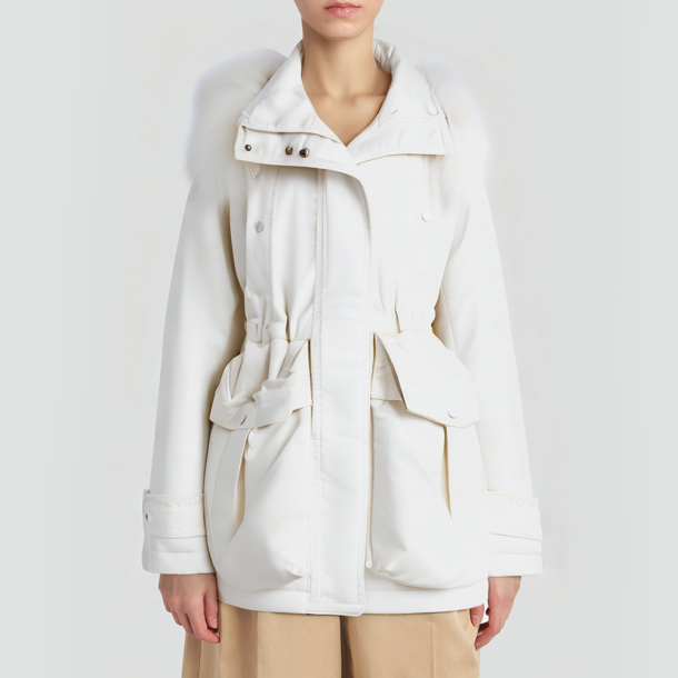 Luxurious detachable fox fur down jacket