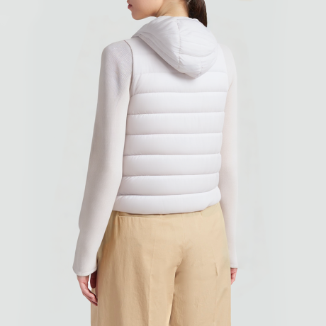 Down-filled short hooded jacket