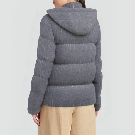 Sequined women's short puffer jacket