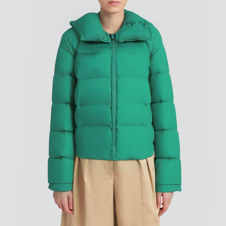 Short women's down parka jacket