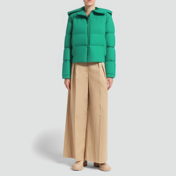 Short women's down parka jacket