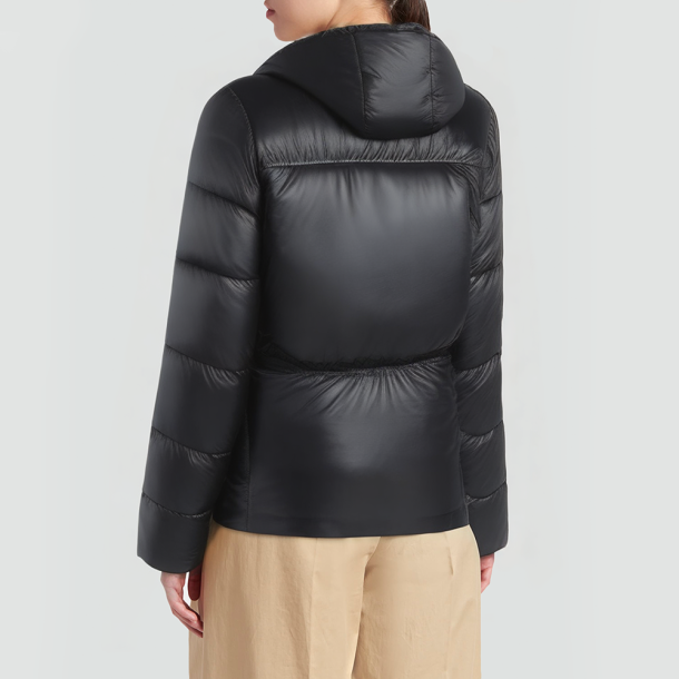 Stand-collar zippered warm down jacket