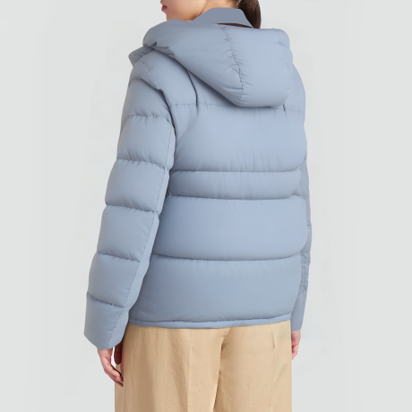 Blue down-filled warm jacket
