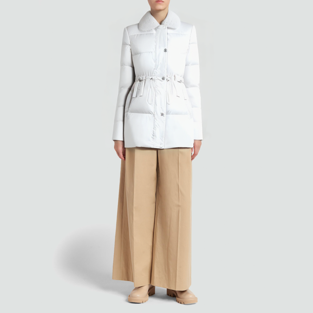 White belted down jacket